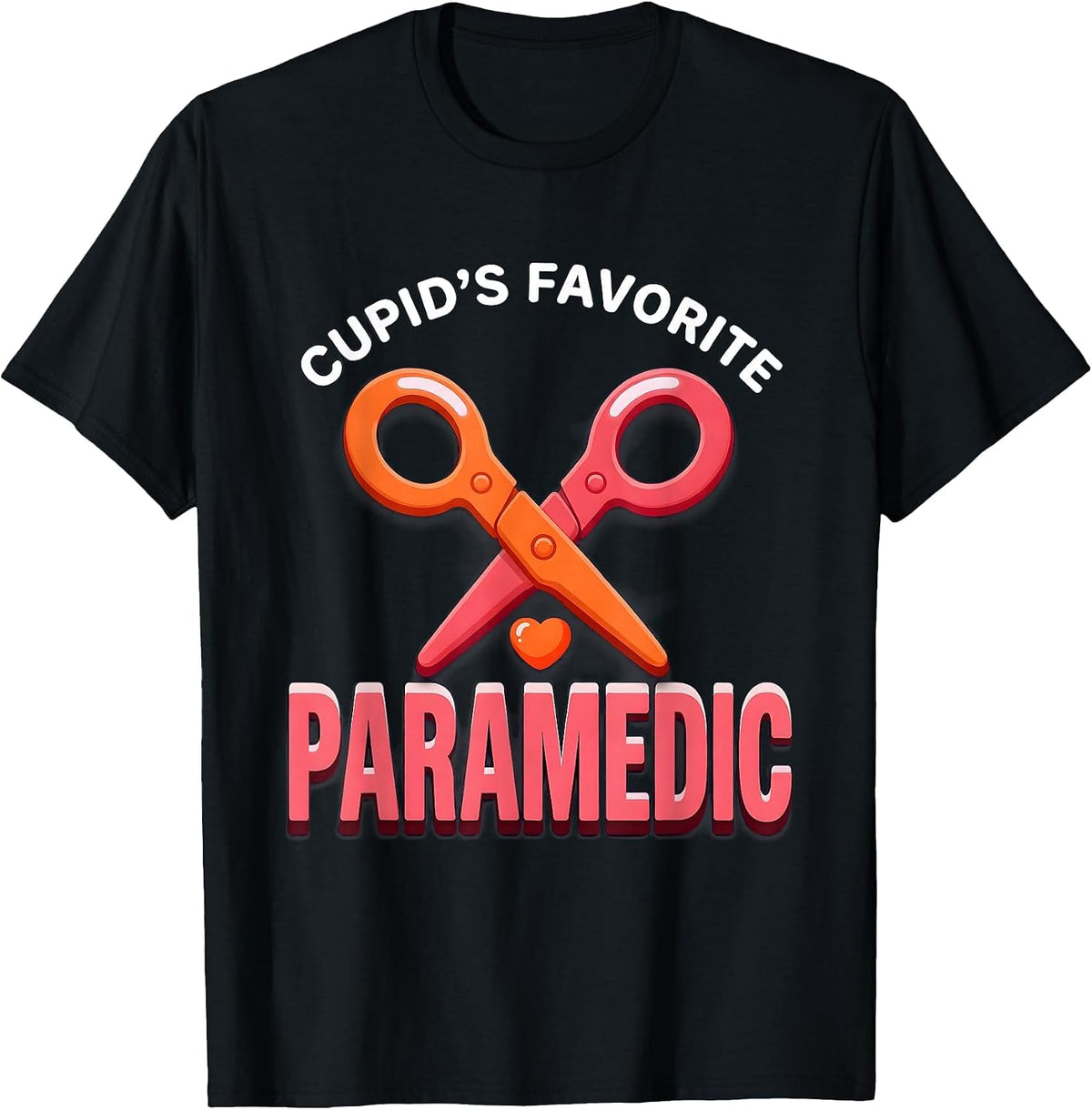 Men's Cupid's Favorite Paramedic Funny Occupation Valentine Humor T-Shirt - Black