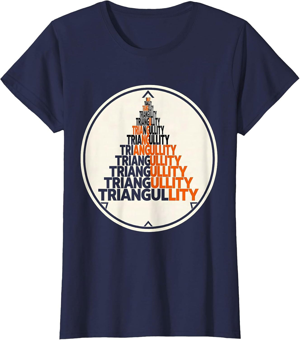 Women's Triangullity Funny Geometry Bird Pun Math Teacher T-Shirt - Navy Blue