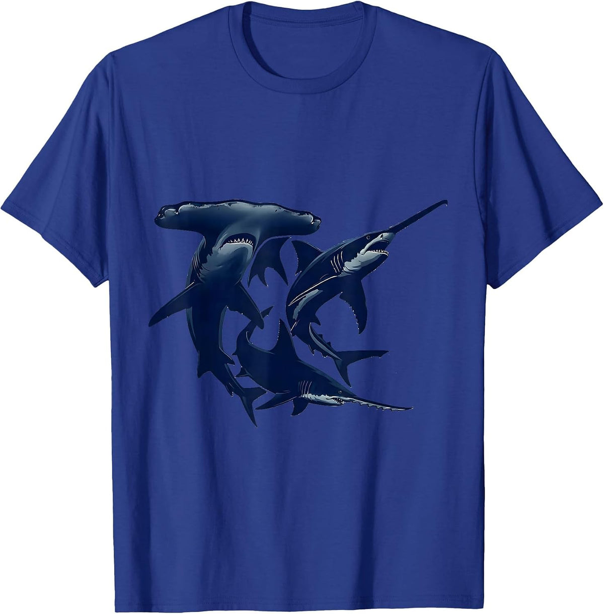 Shark Species Silhouette Marine Biology Enthusiast Gift T-Shirt - Royal Blue