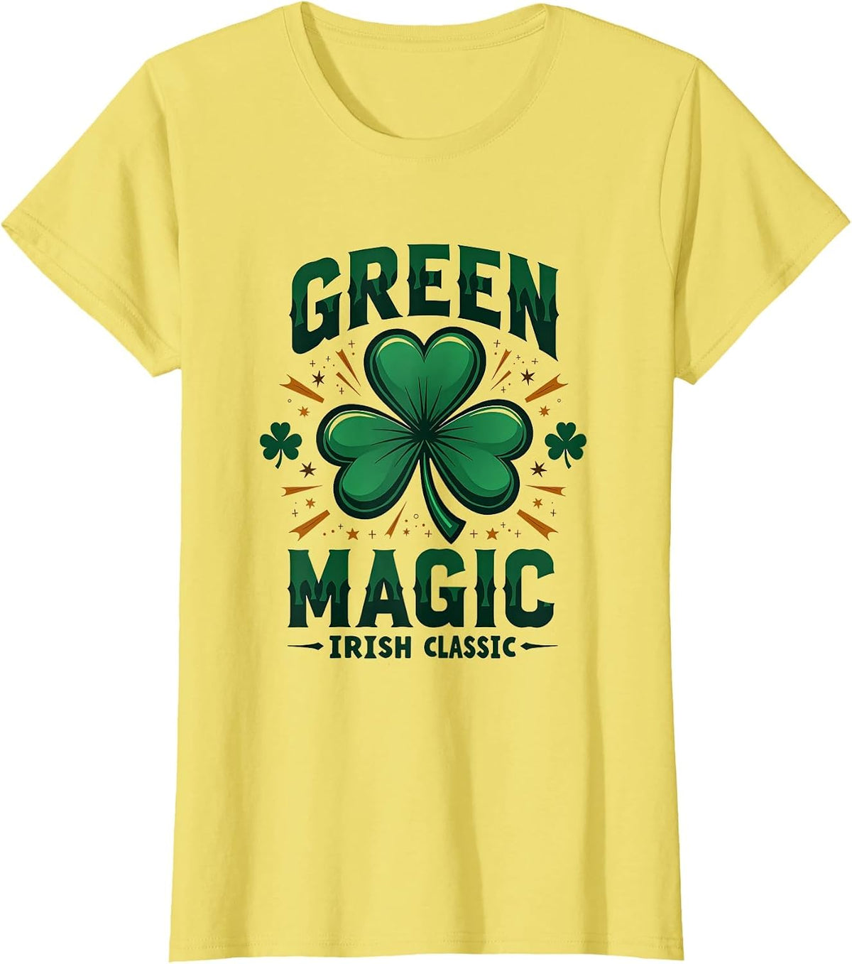 Green Magic Irish Classic St Patrick Design T-Shirt - Lemon Yellow