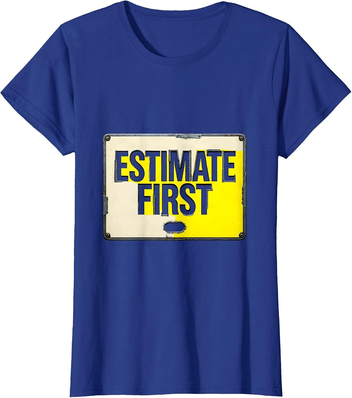 Women's Estimate First Funny Math Teacher Joke Math Lover Gift T-Shirt - Royal Blue