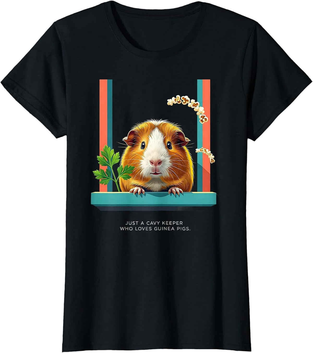 Just A Cavy Keeper Who Loves Guinea Pigs Funny T-Shirt - Black