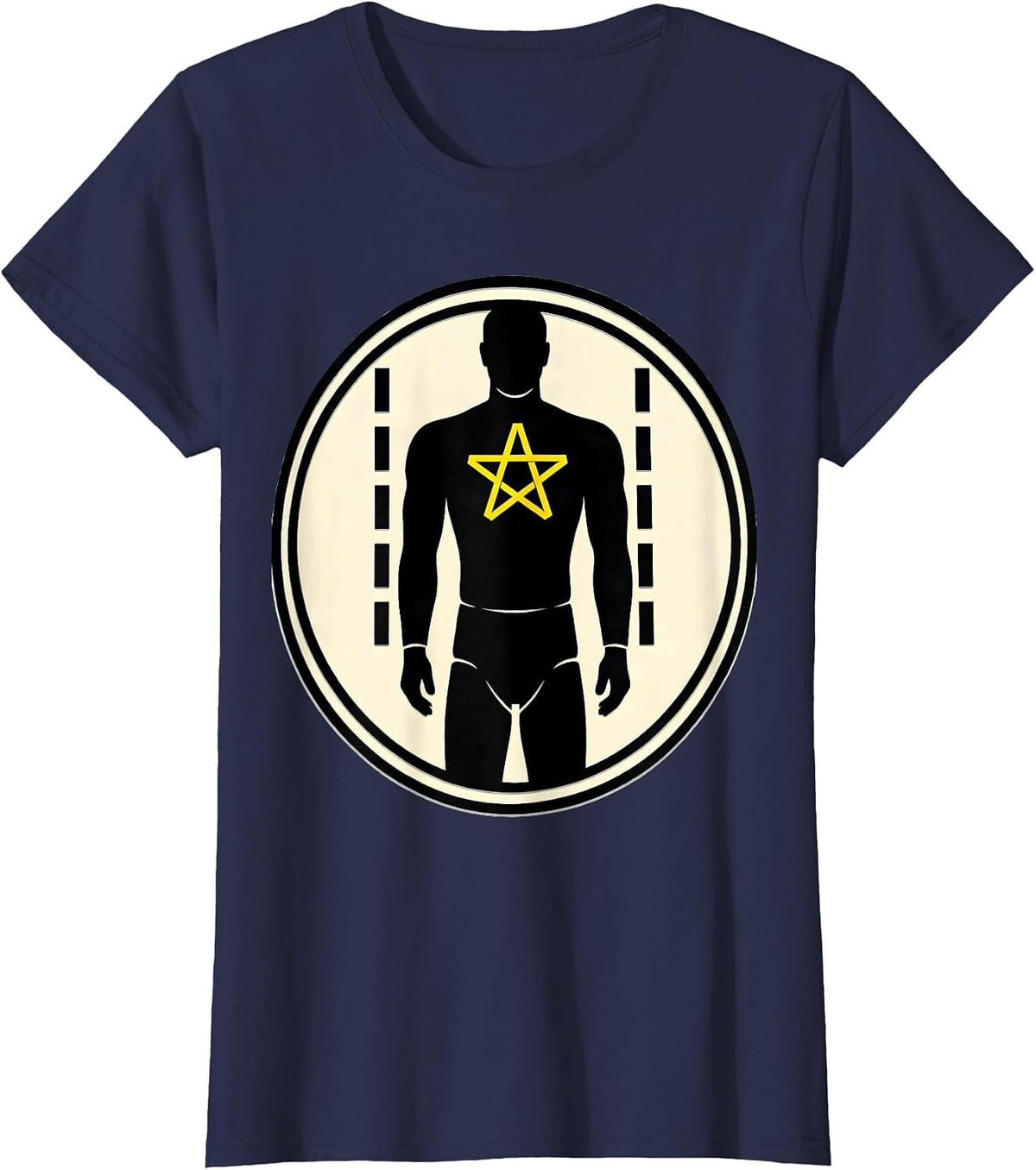 Women's Sealed EMT Stencil Badge Deadpan Paramedic Humor T-Shirt - Navy Blue