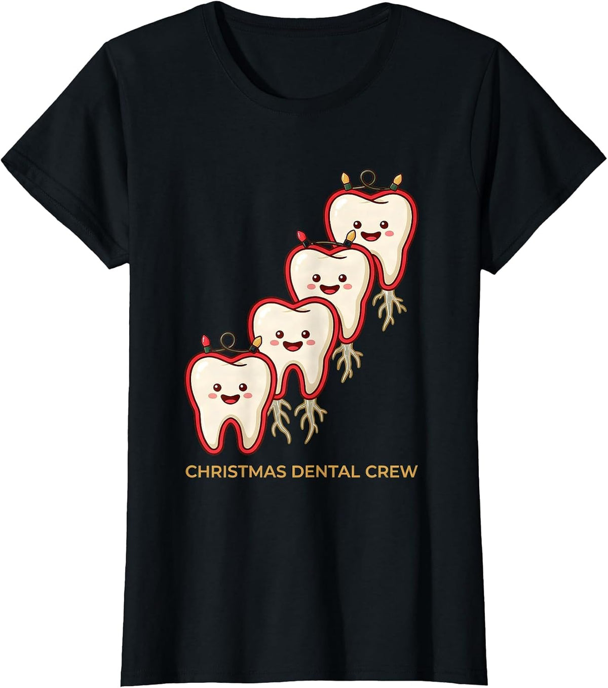 Christmas Dental Crew Funny Dentist Dental Team Christmas T-Shirt - Black