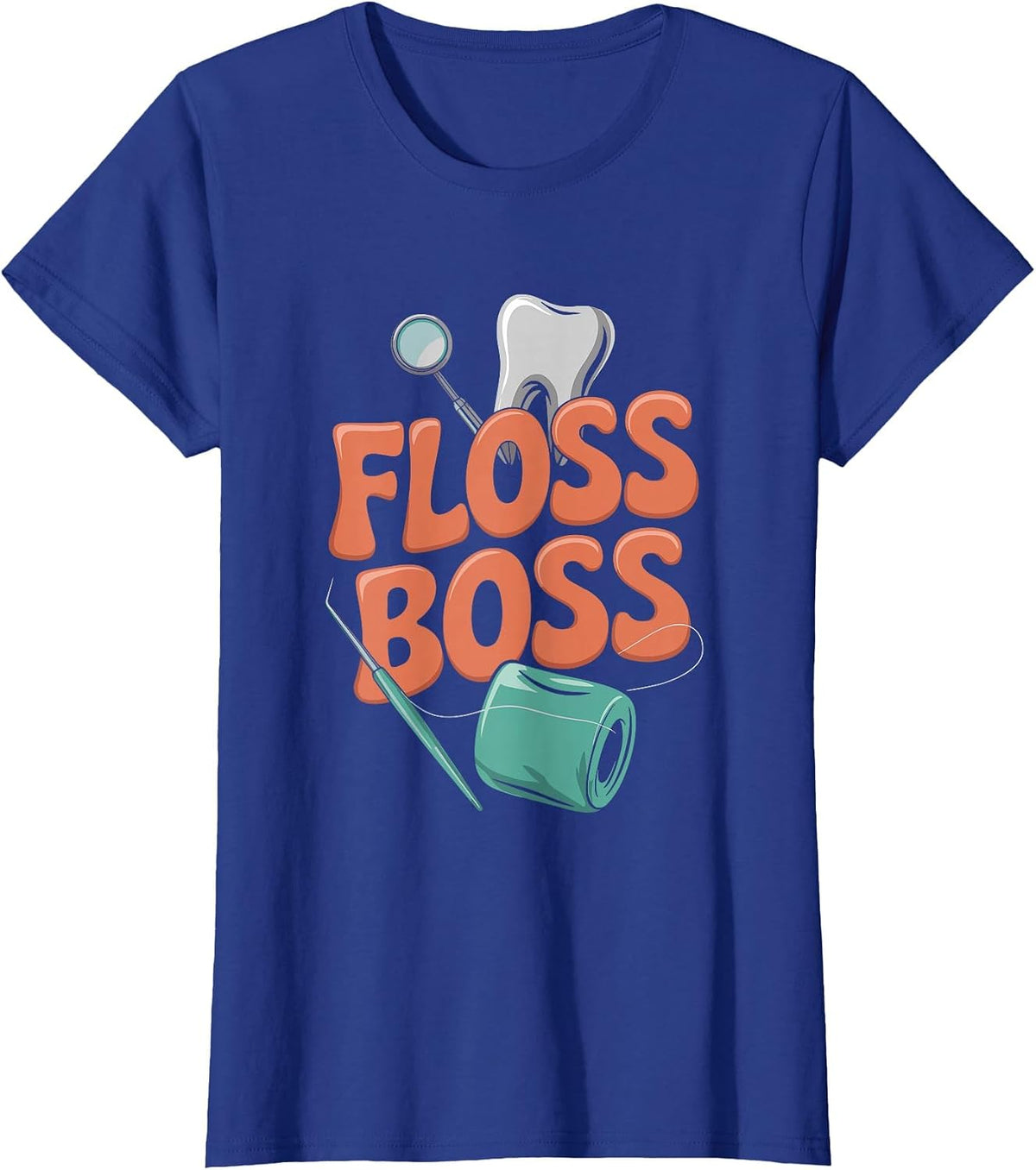 Floss Boss Oral Hygiene Enthusiast T-Shirt - Royal Blue