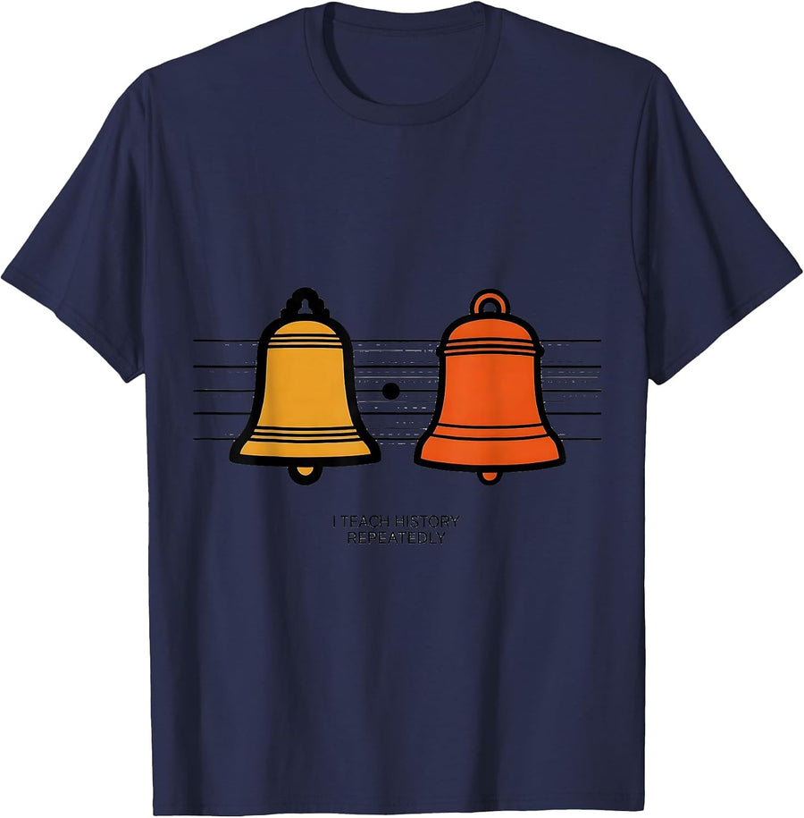 I Teach History Repeatedly Funny History Teacher Classroom T-Shirt - Navy Blue