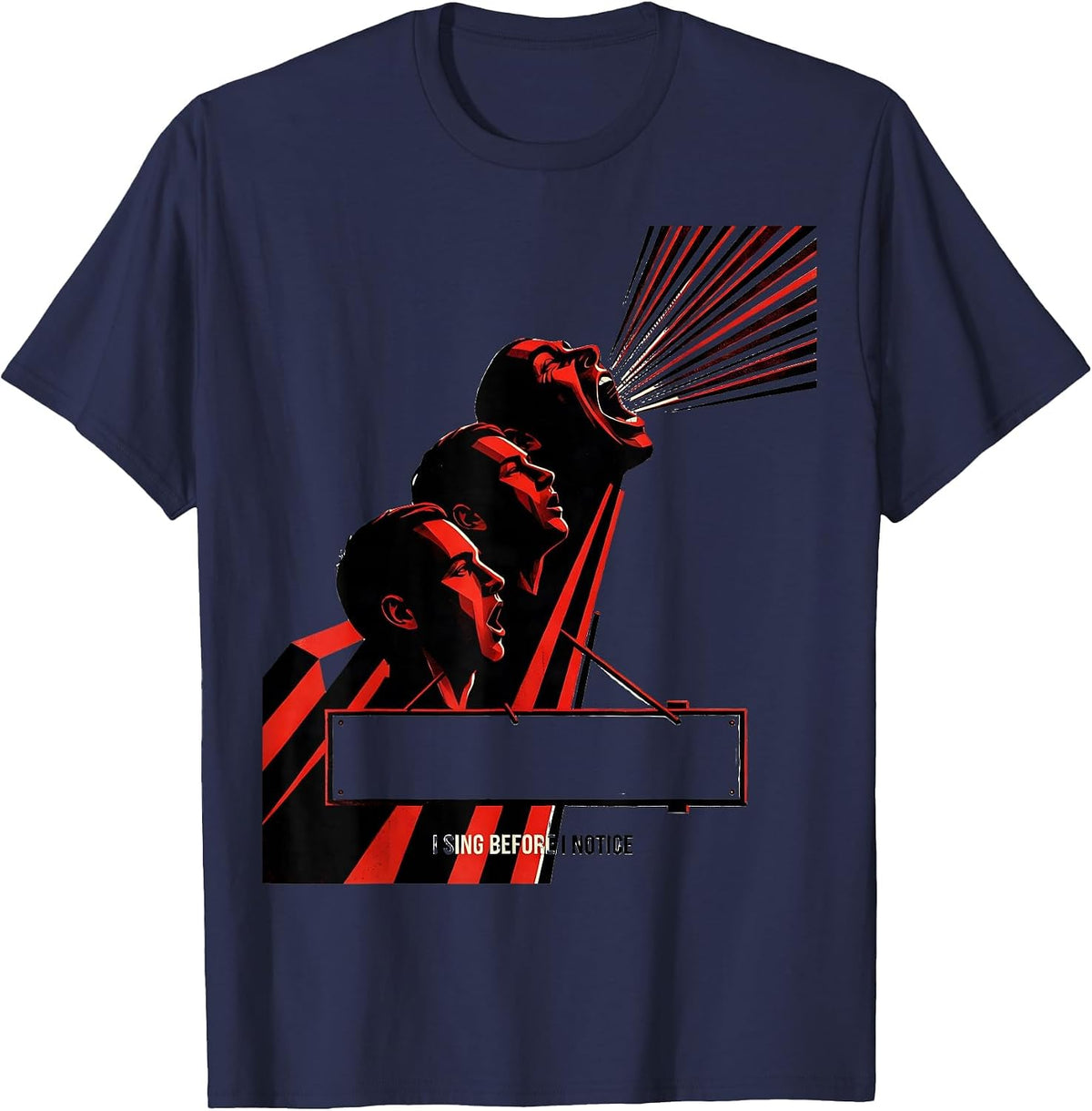 Men's I Sing Before I Notice Constructivist Choir Singer Humor T-Shirt - Navy Blue