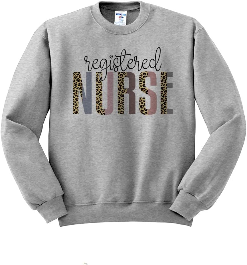 Registered Nurse Leopard Print Sweatshirt Unisex - Grey