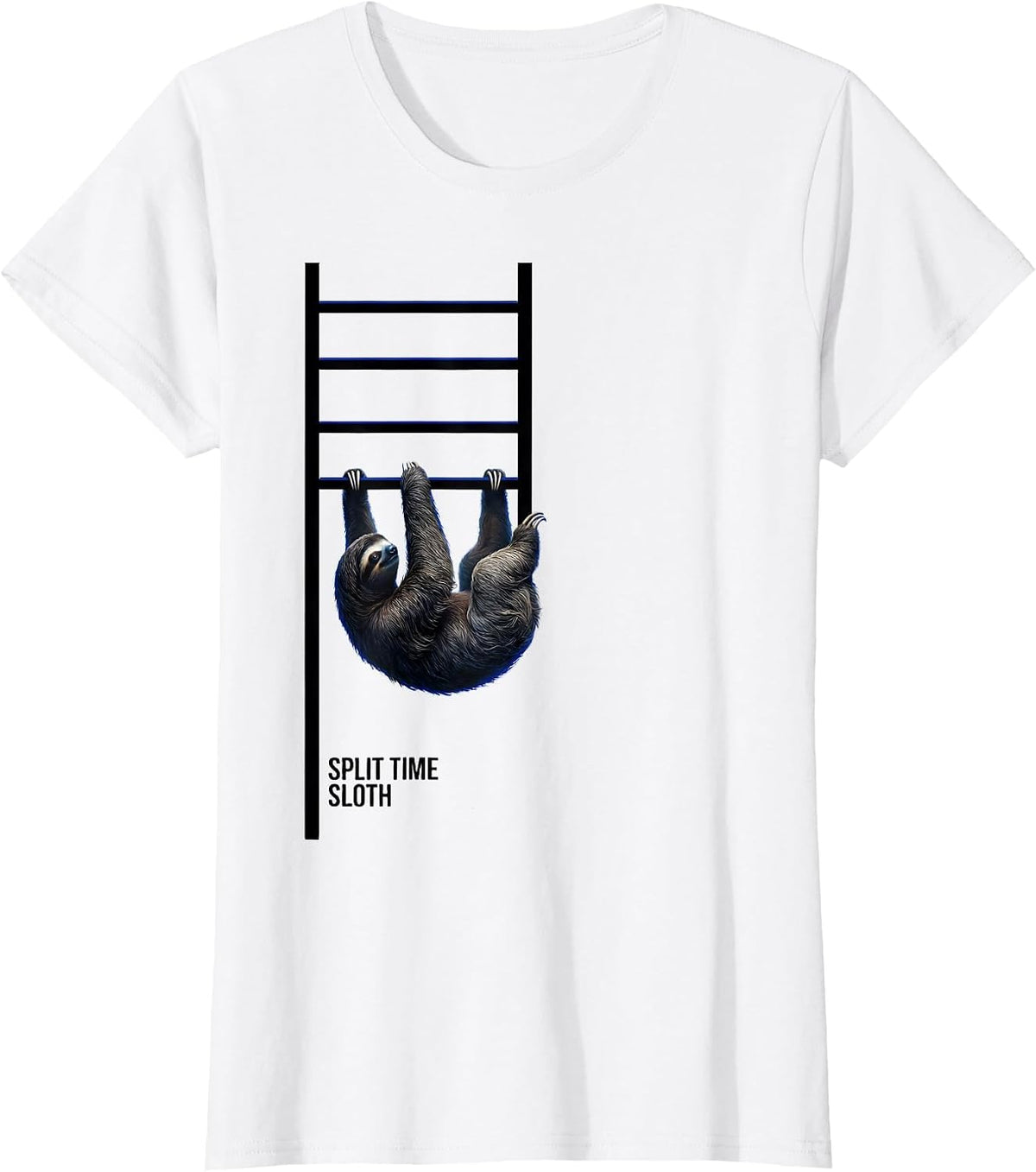 Women's Split Time: Sloth Funny Sloth Lover Novelty Gift T-Shirt - White