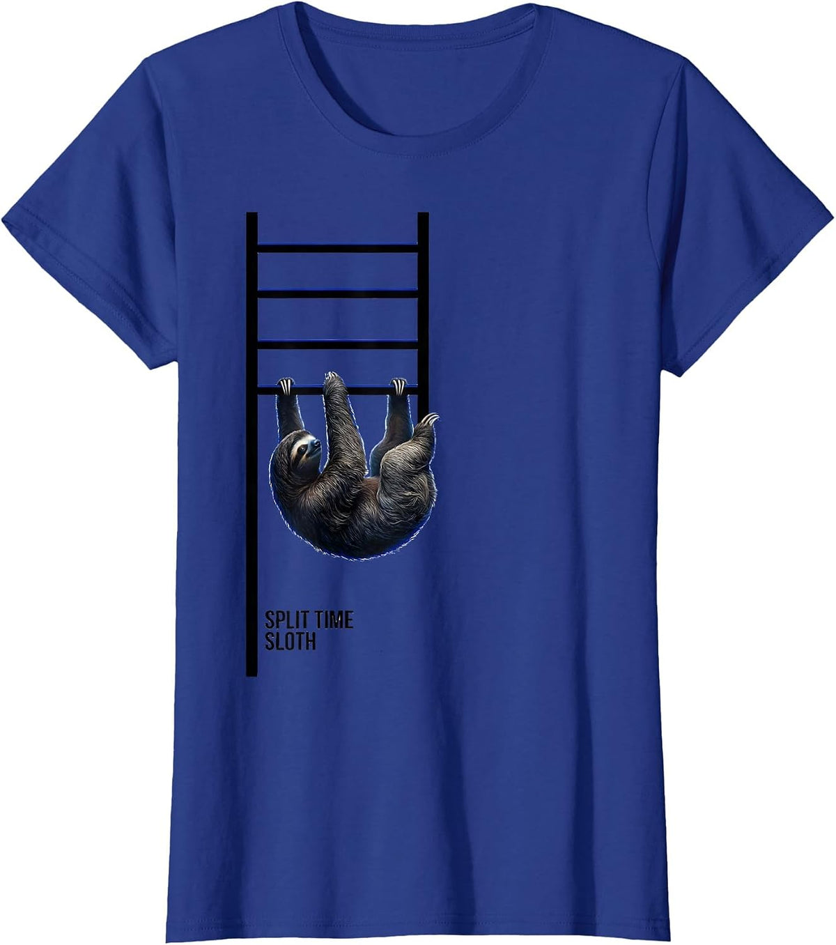 Women's Split Time: Sloth Funny Sloth Lover Novelty Gift T-Shirt - Royal Blue