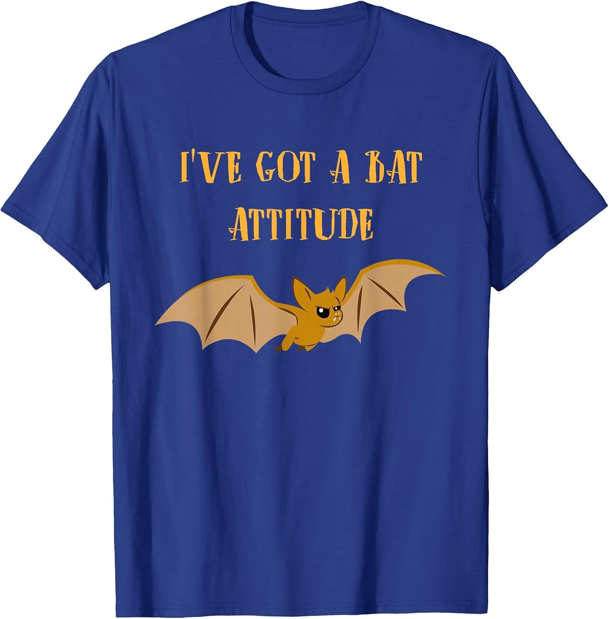 Halloween I've Got A Bat Attitude Funny Kids T-Shirt - Royal Blue