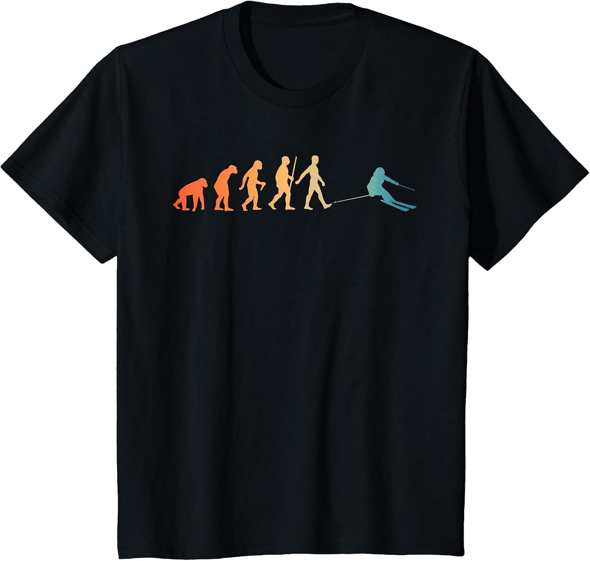 Nordic Ski Art Men Women Snowboard Skier Skiing Lovers T-Shirt - Black