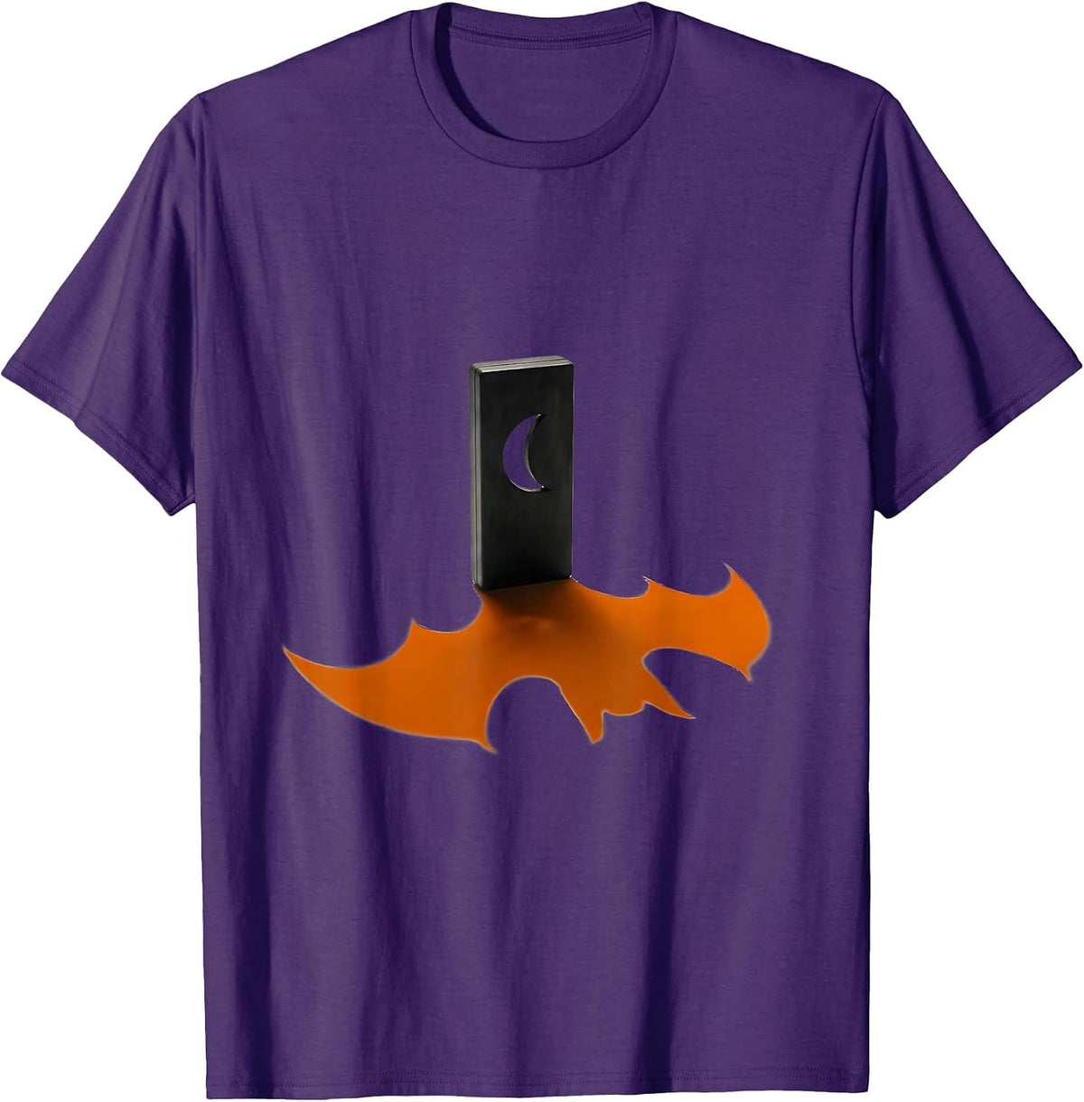 Radiation Dosimeter Bat Wing Shadow Halloween Radiology Tech T-Shirt - Purple