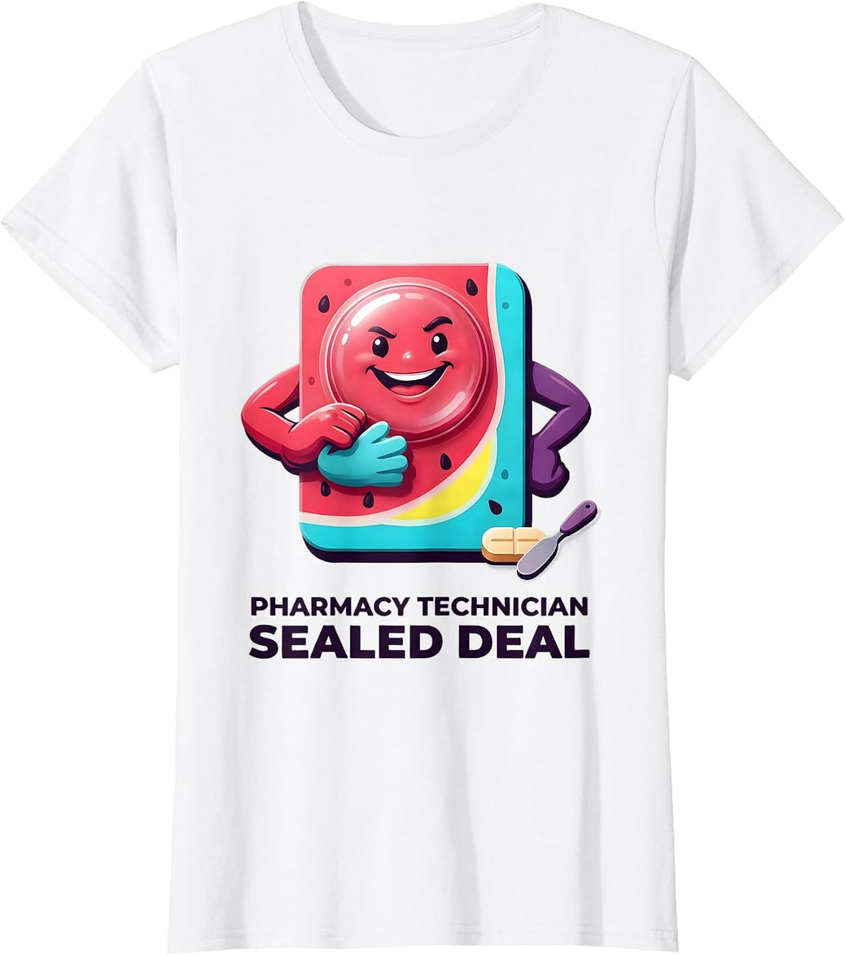 Women's Pharmacy Technician Sealed Deal Funny Pharmacy Crew Gift T-Shirt - White