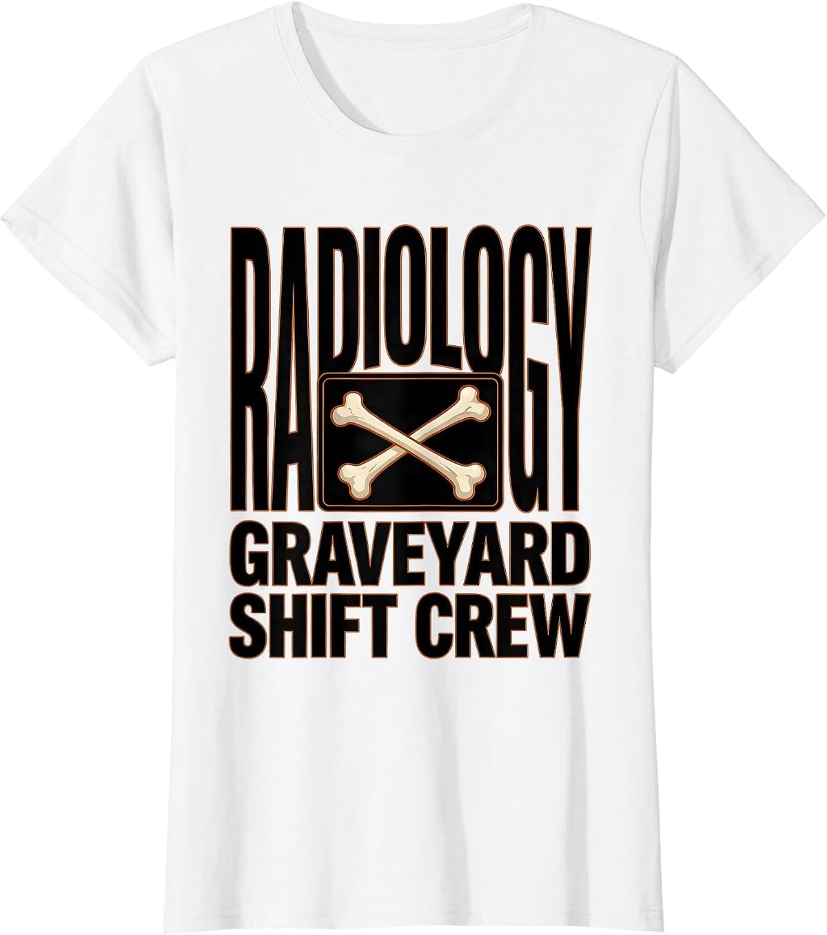 Radiology Graveyard Shift Crew Funny X-Ray Tech Halloween T-Shirt - White