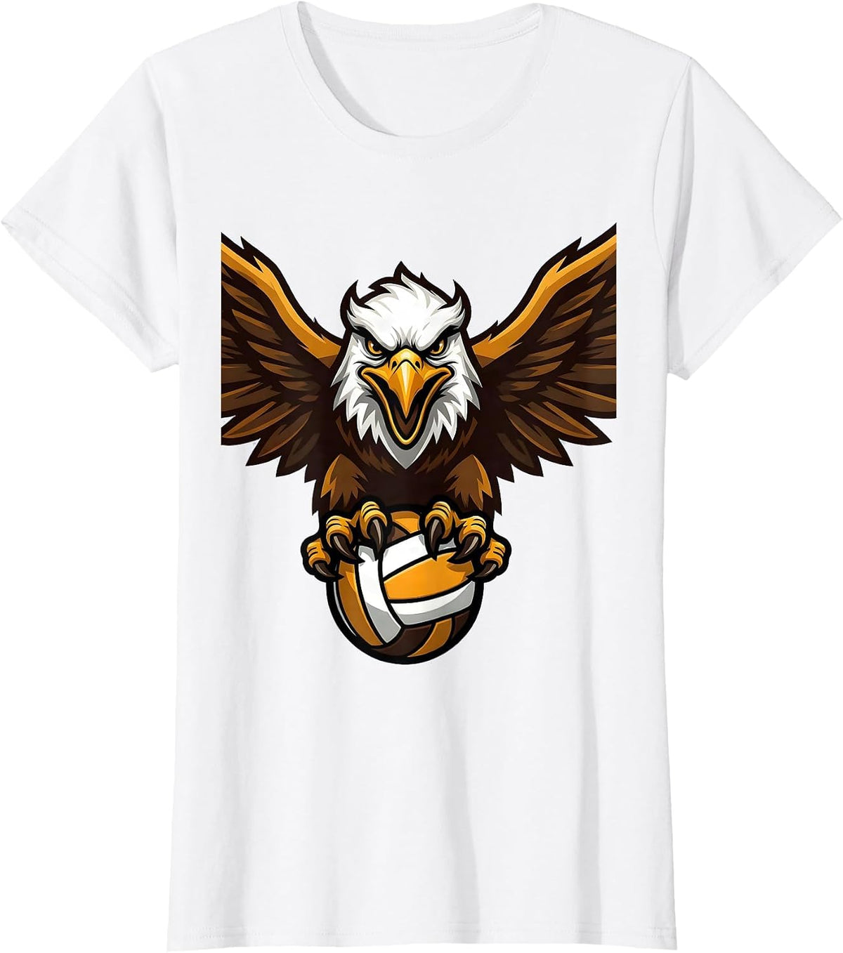 Volleyball Mom Fierce Eagle Clutching Volleyball T-Shirt - White