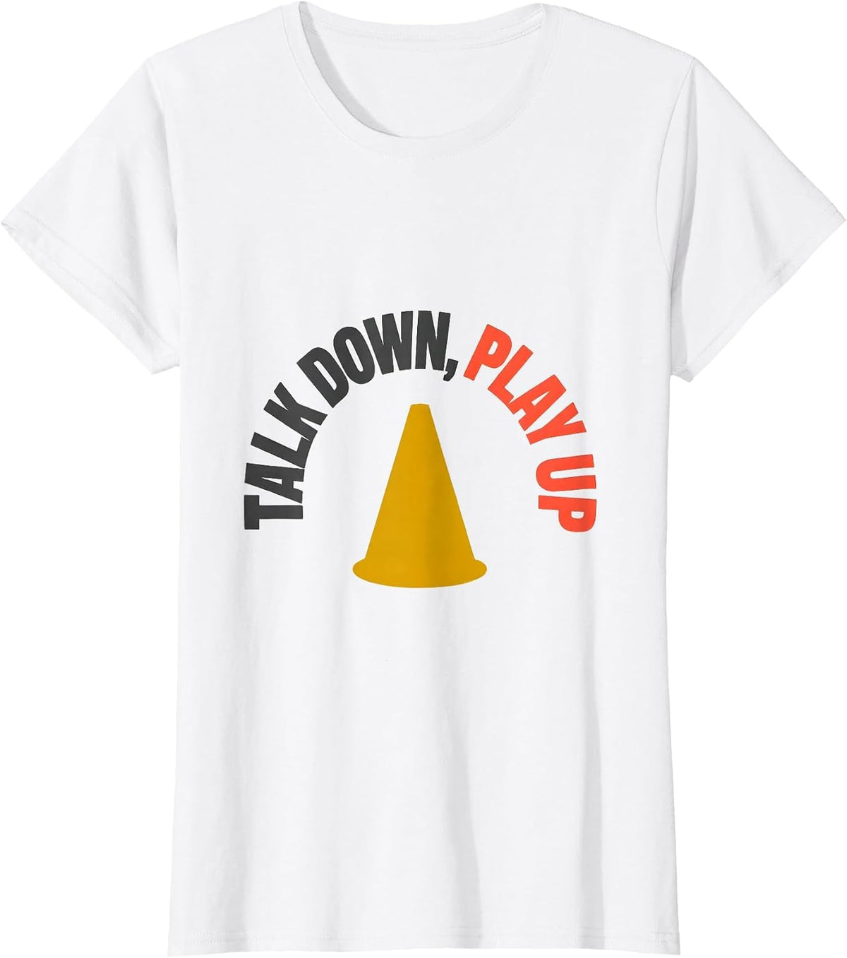 Women's Talk Down, Play Up PE Teacher Back To School Gym Class Pride T-Shirt - White