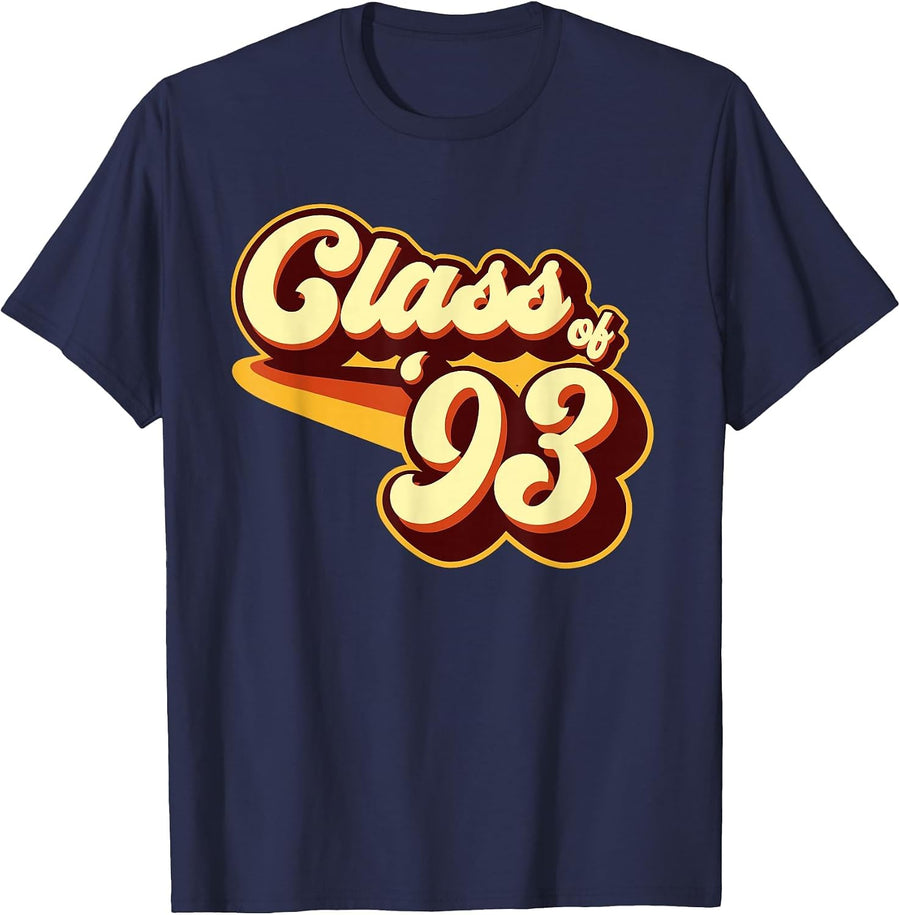 Class of 93 Reunion Retro 1993 T-Shirt - Navy Blue