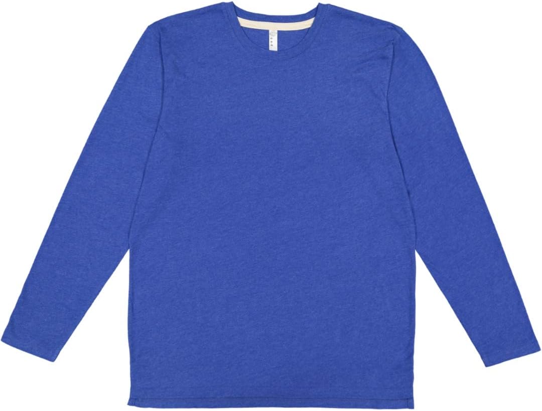 LAT Adult Unisex Long Sleeve Fine Jersey T-Shirt (6918) - Vintage Royal\/Natural