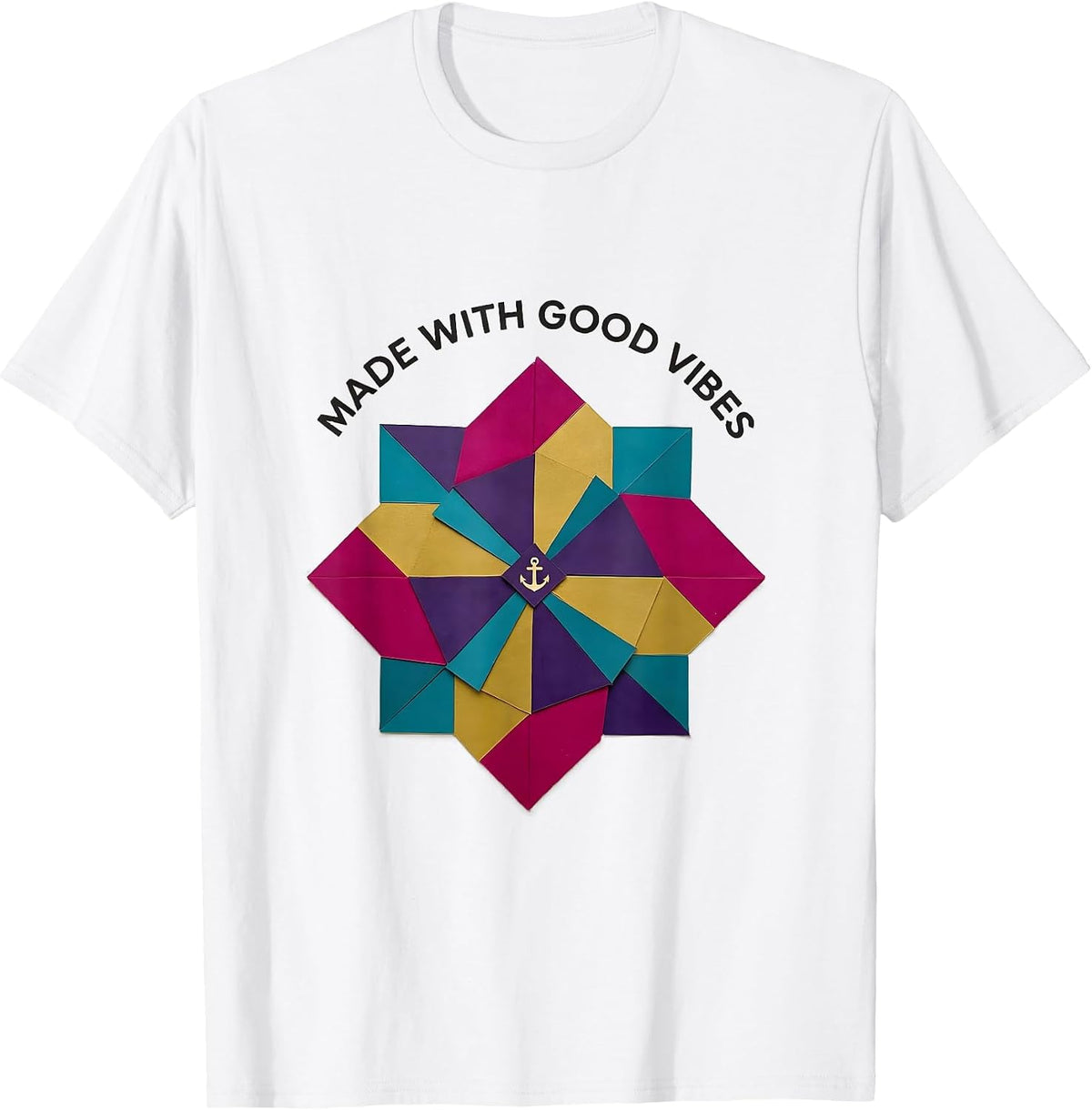 Made With Good Vibes Tie Dye Graphic Design T-Shirt - White