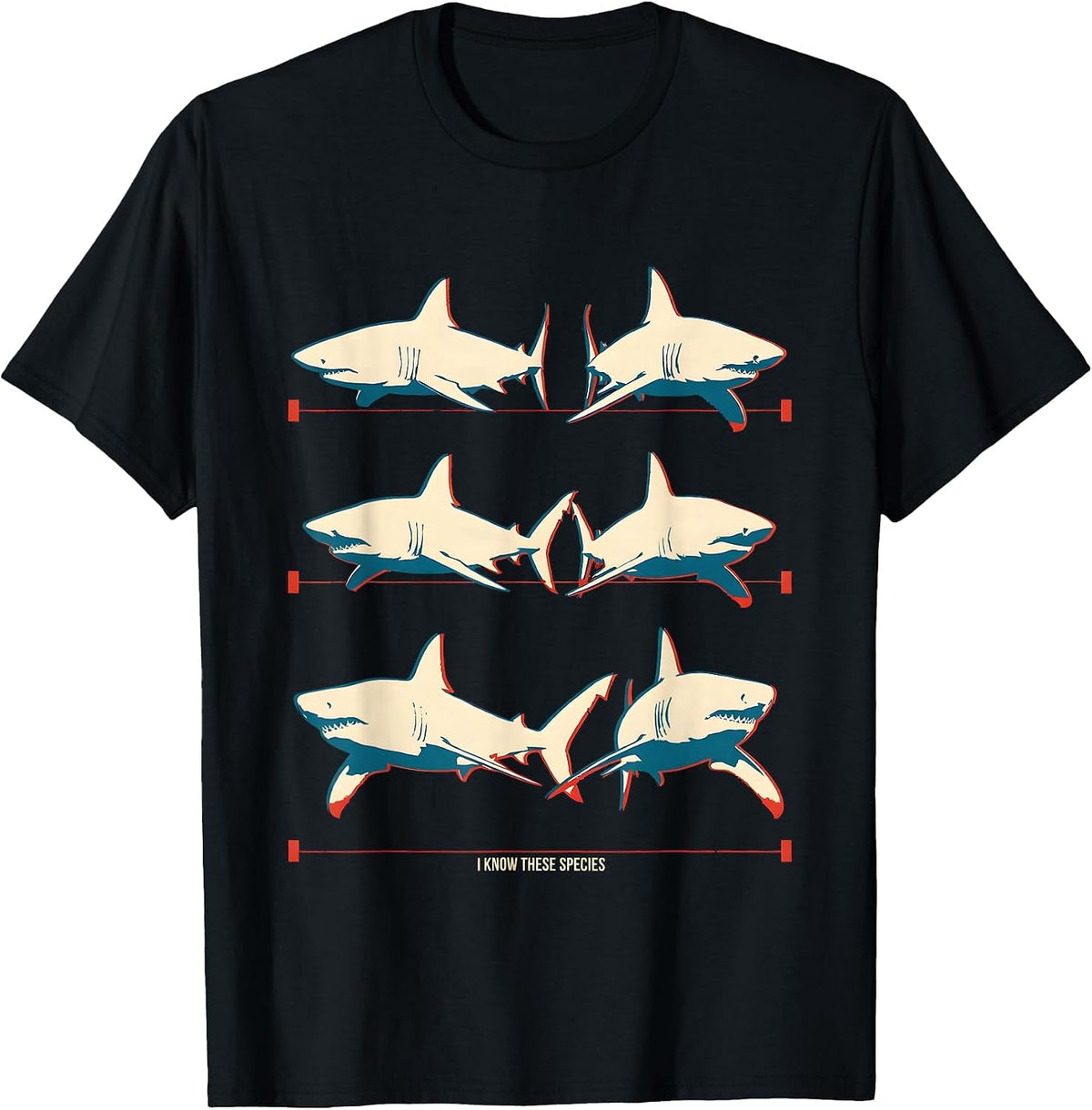 Men's I Know These Species Funny Shark Lover Marine Biology Humor T-Shirt - Black