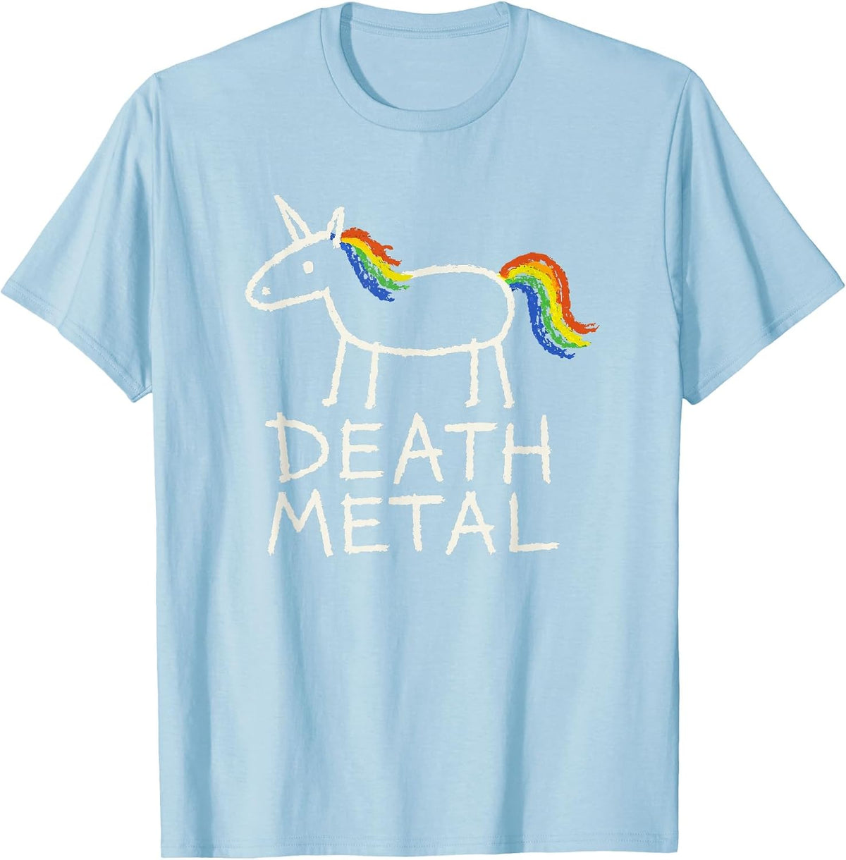 Funny Unicorn Death Metal Rainbow Metalhead Tee T-Shirt - Baby Blue