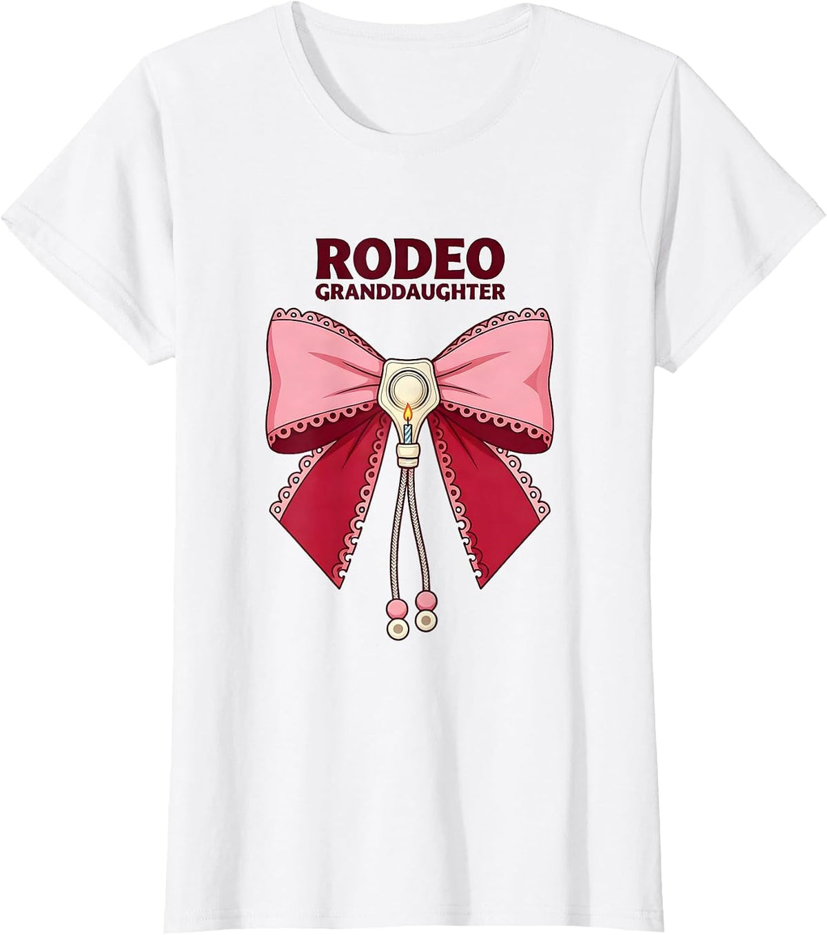 Rodeo Granddaughter Pink Boots Coquette CowGirl Birthday T-Shirt - White
