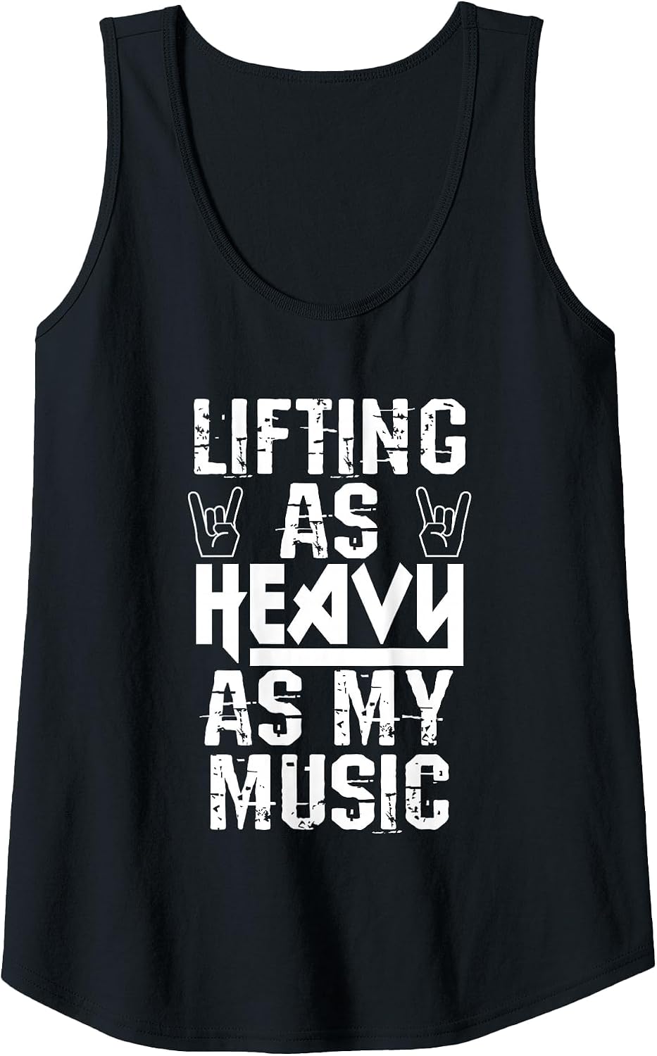 Lifting As Heavy As My Music Death Metal Rock Fans Workouts Tank Top - Black