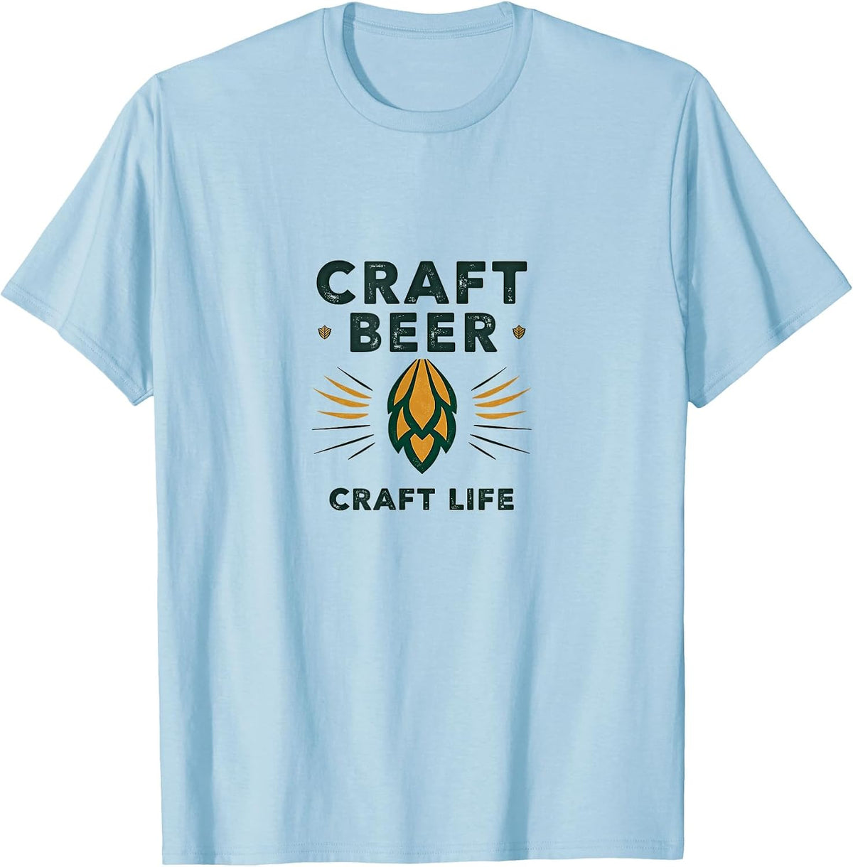 Craft Beer Craft Life Typography Design T-Shirt - Baby Blue