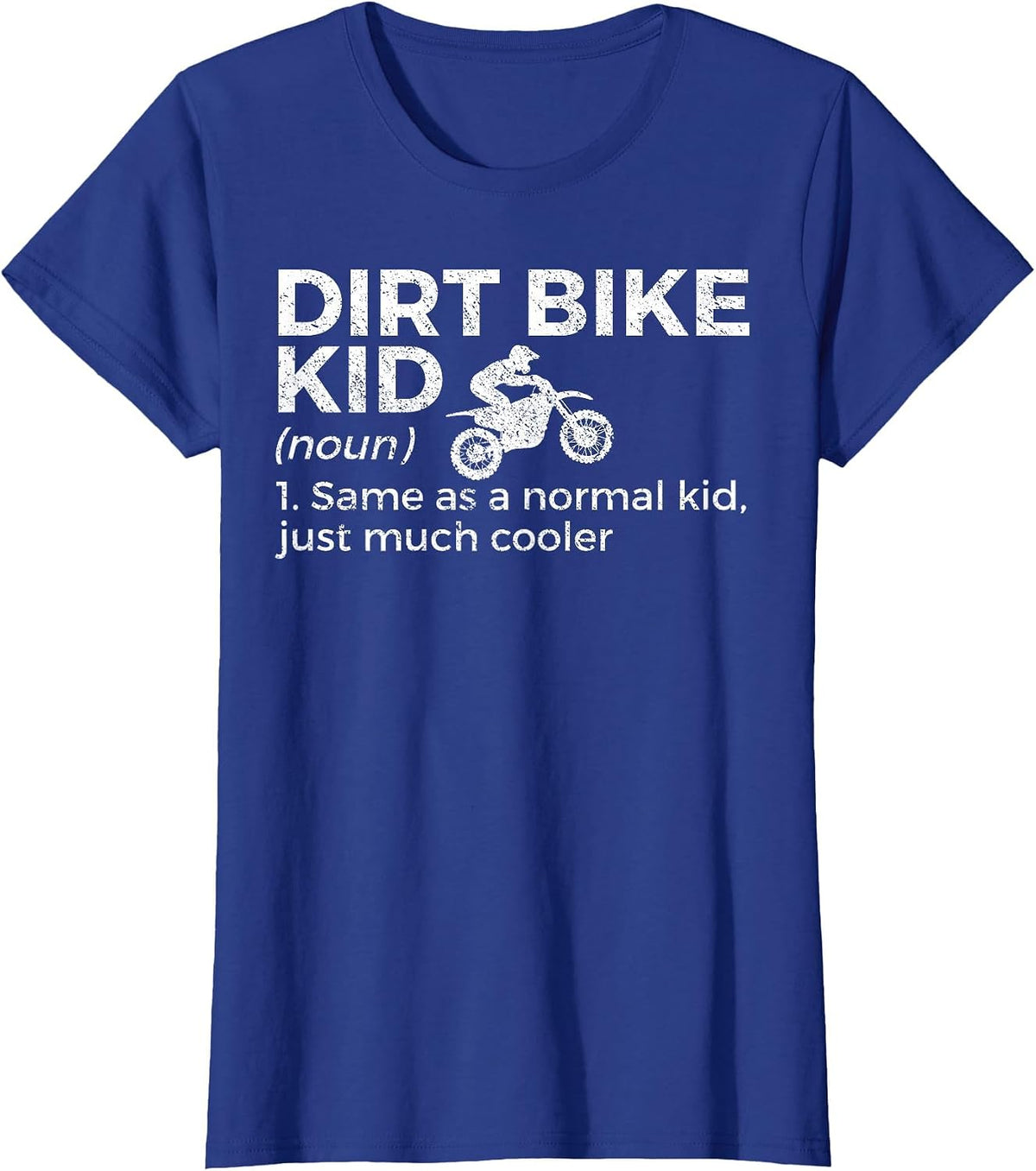 Dirt Bike Kid Definition Motocross T-Shirt - Royal Blue