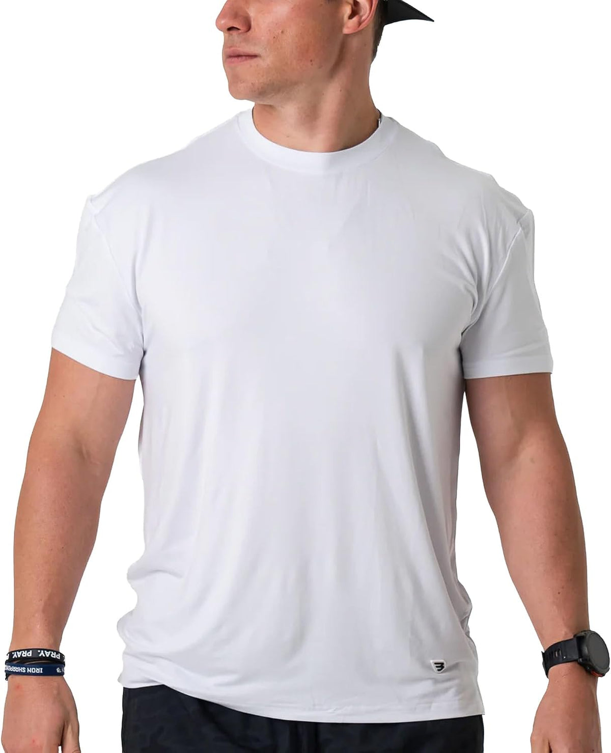 Burlebo Go to Tee – Men’s Lightweight Performance Shirt with UPF 50 Sun Protection - Classic White
