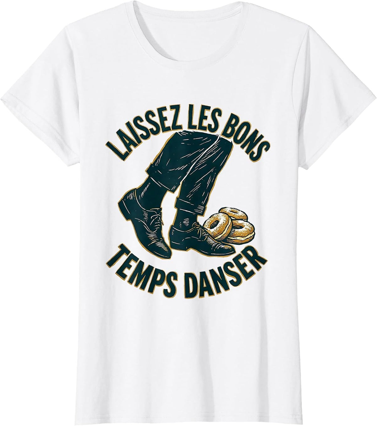 Laissez Les Bons Temps Danser Linocut New Orleans Mardi Gras T-Shirt - White