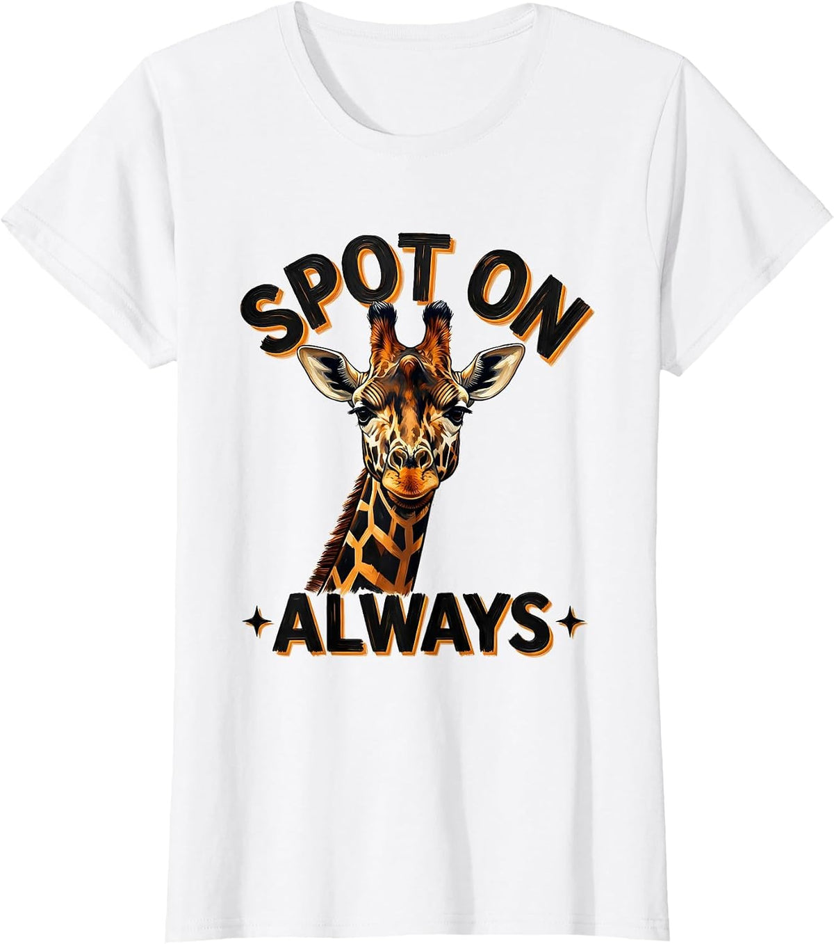 Spot On Always Giraffe Graphic Design T-Shirt - White
