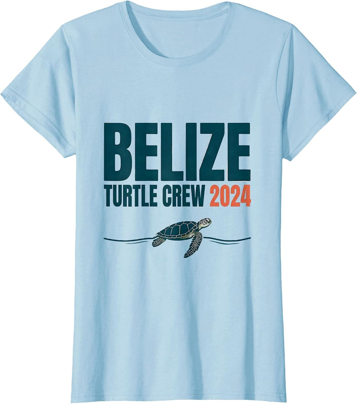 Belize Turtle Crew 2024 Tropical Vacation Sea Turtle Lover T-Shirt - Baby Blue