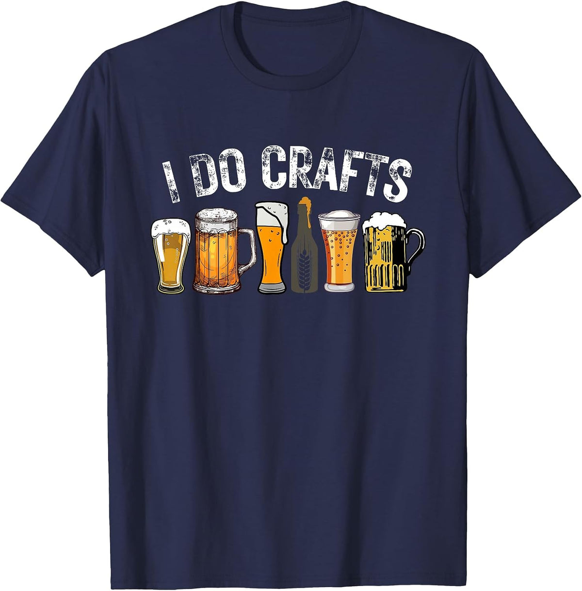 I Do Crafts Beer T-Shirt - Navy Blue