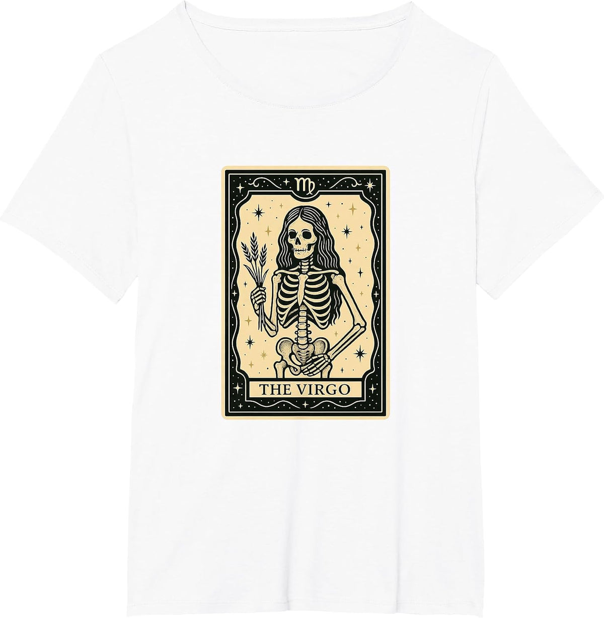 The Virgo Tarot Card - Halloween Spooky Gothic Witchy T-Shirt - White