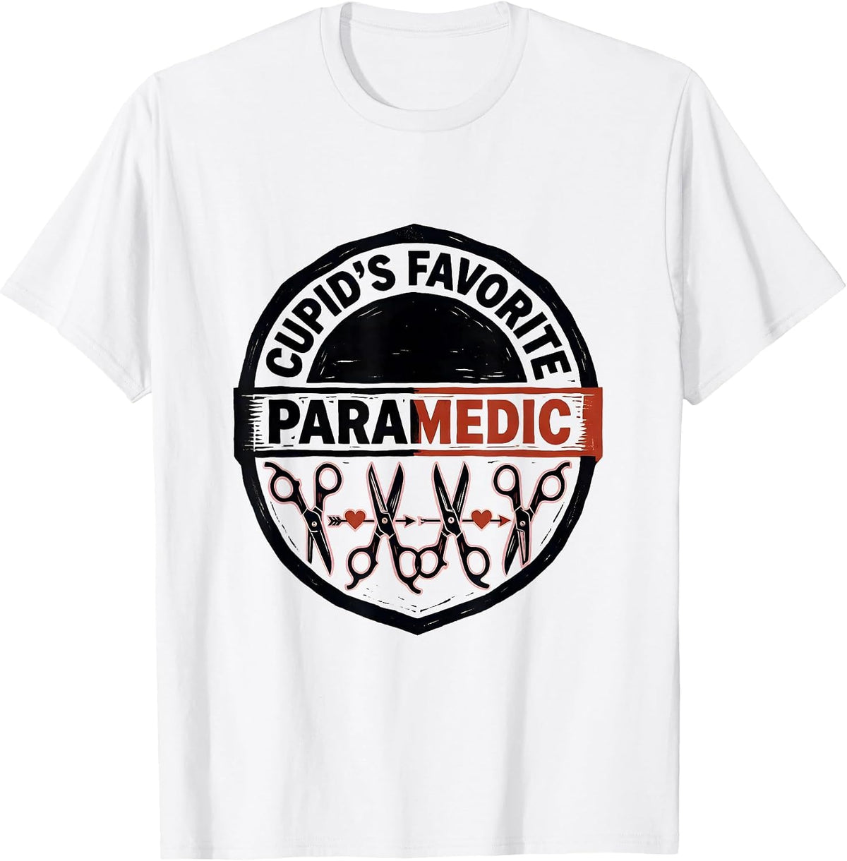 Men's Cupid's Favorite Paramedic Funny Occupation Valentine T-Shirt - White