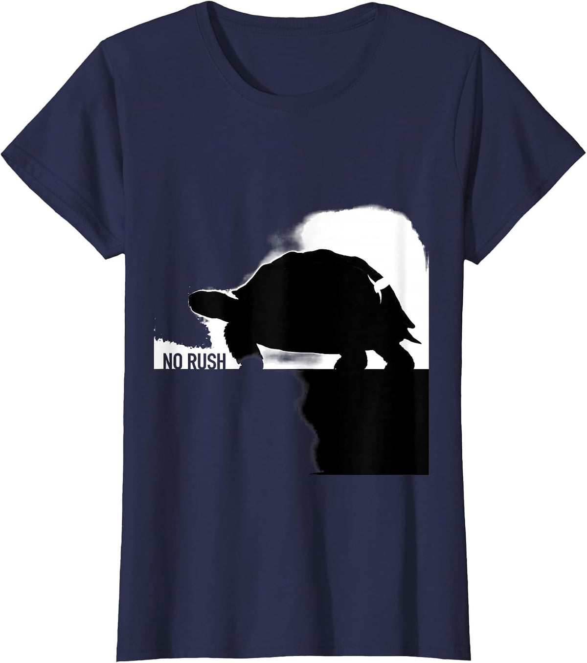 Women's No Rush Funny Tortoise Lover Pet Owner Gift T-Shirt - Navy Blue