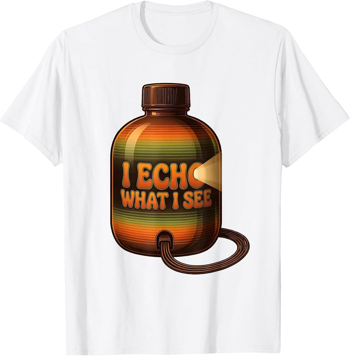 Men's I Echo What I See Retro 70s Funny Sonographer Ultrasound T-Shirt - White