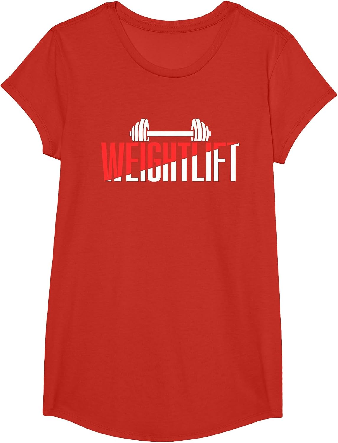 Weightlift Gym Lifting Weightlifting Workout T-Shirt - Girls Red