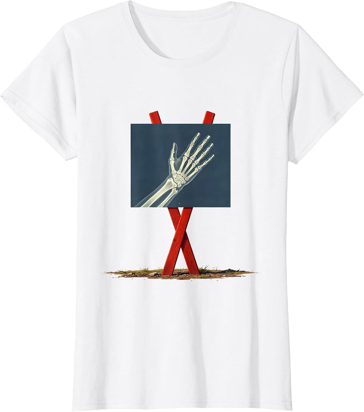 Radiographic Hand Silhouette Radiology Tech Humor T-Shirt - White