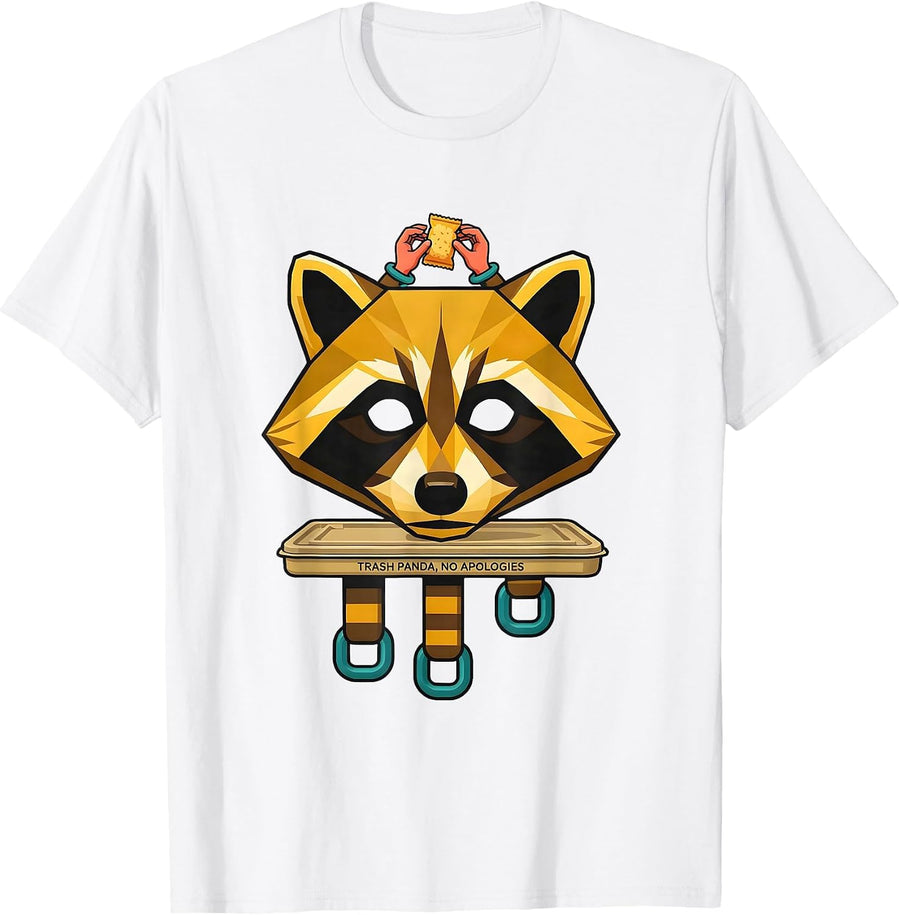 Men's Trash Panda No Apologies Funny Raccoon Meme Humor T-Shirt - White