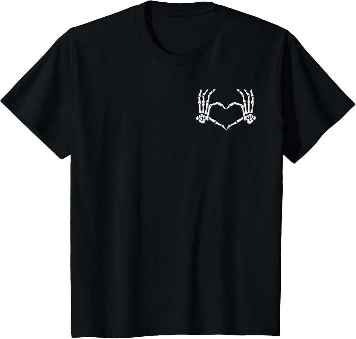 Skeleton Hands Heart Halloween Costume Men Women Girls T-Shirt - Black