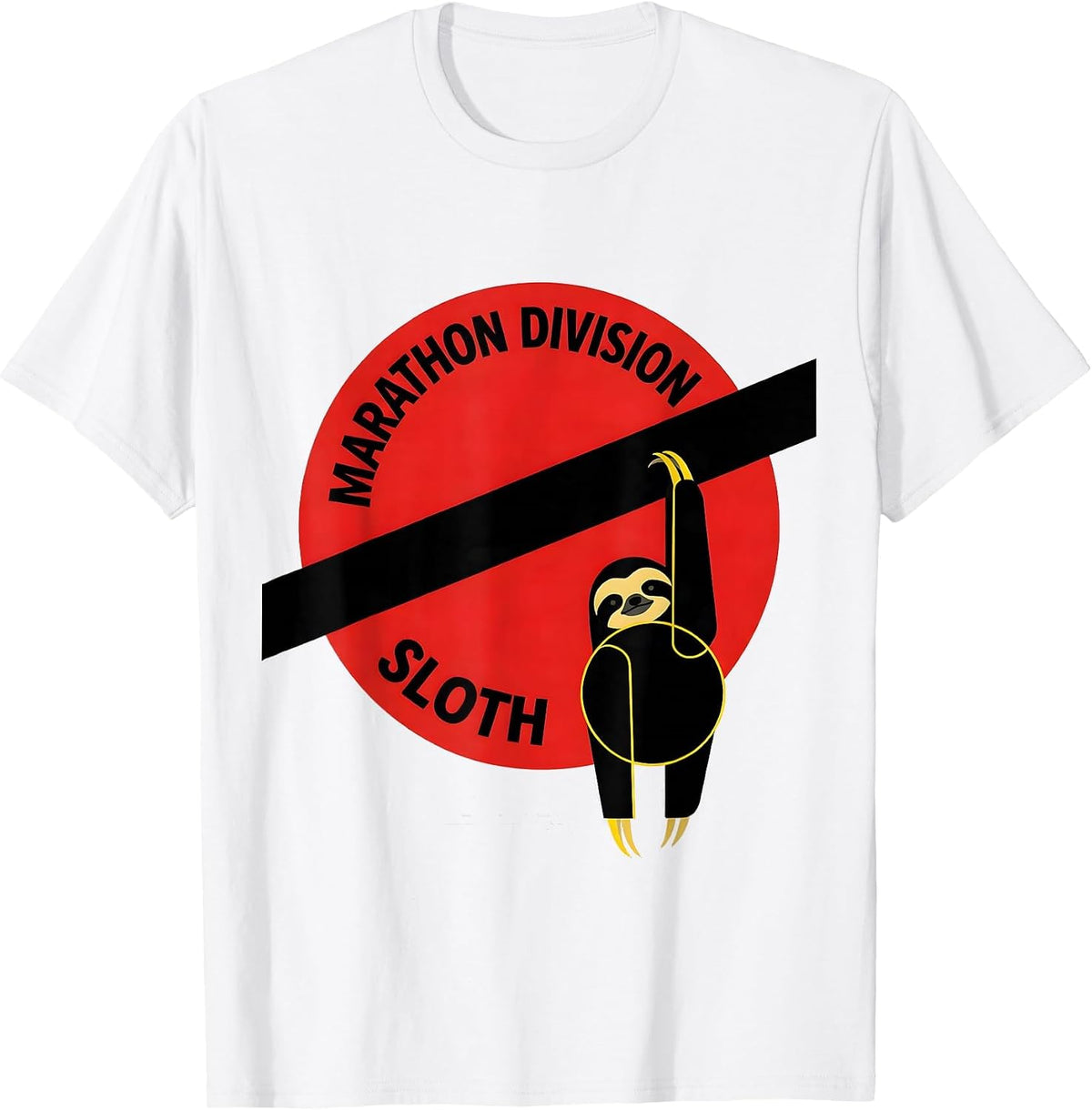 Men's Marathon Division Sloth Funny Sloth Lover Novelty Gift T-Shirt - White