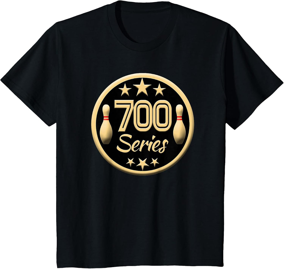 Bowling 700 Series High Score League Strike Trophy Shirt T-Shirt - Black