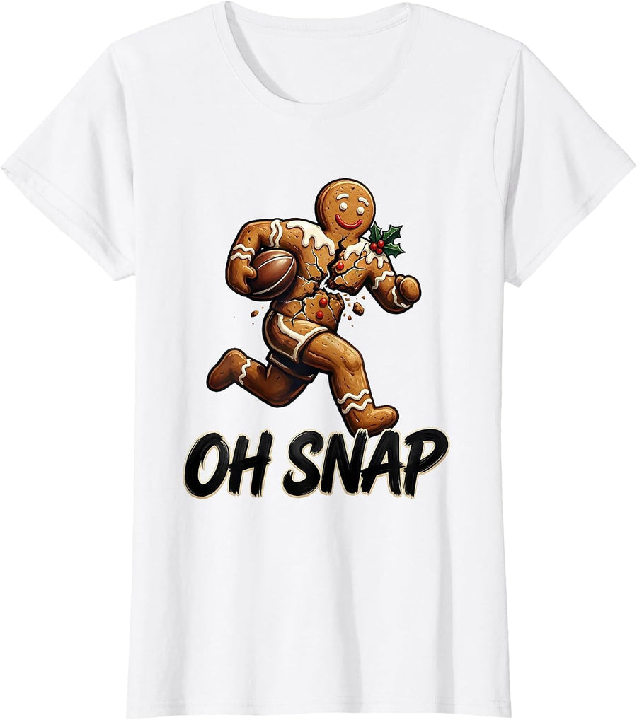 Women's Pressed Gingerbread Rugby Runner Funny Sports Gift T-Shirt - White