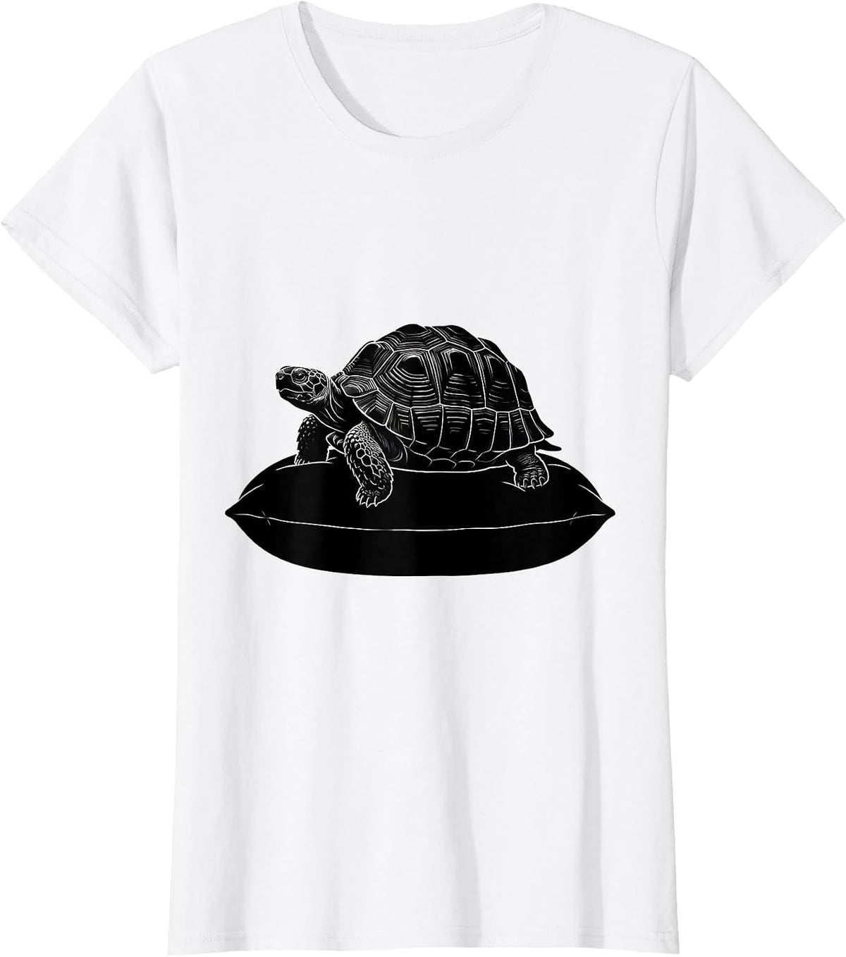 Tortoise Silhouette Pet Lover Gift Novelty T-Shirt - White