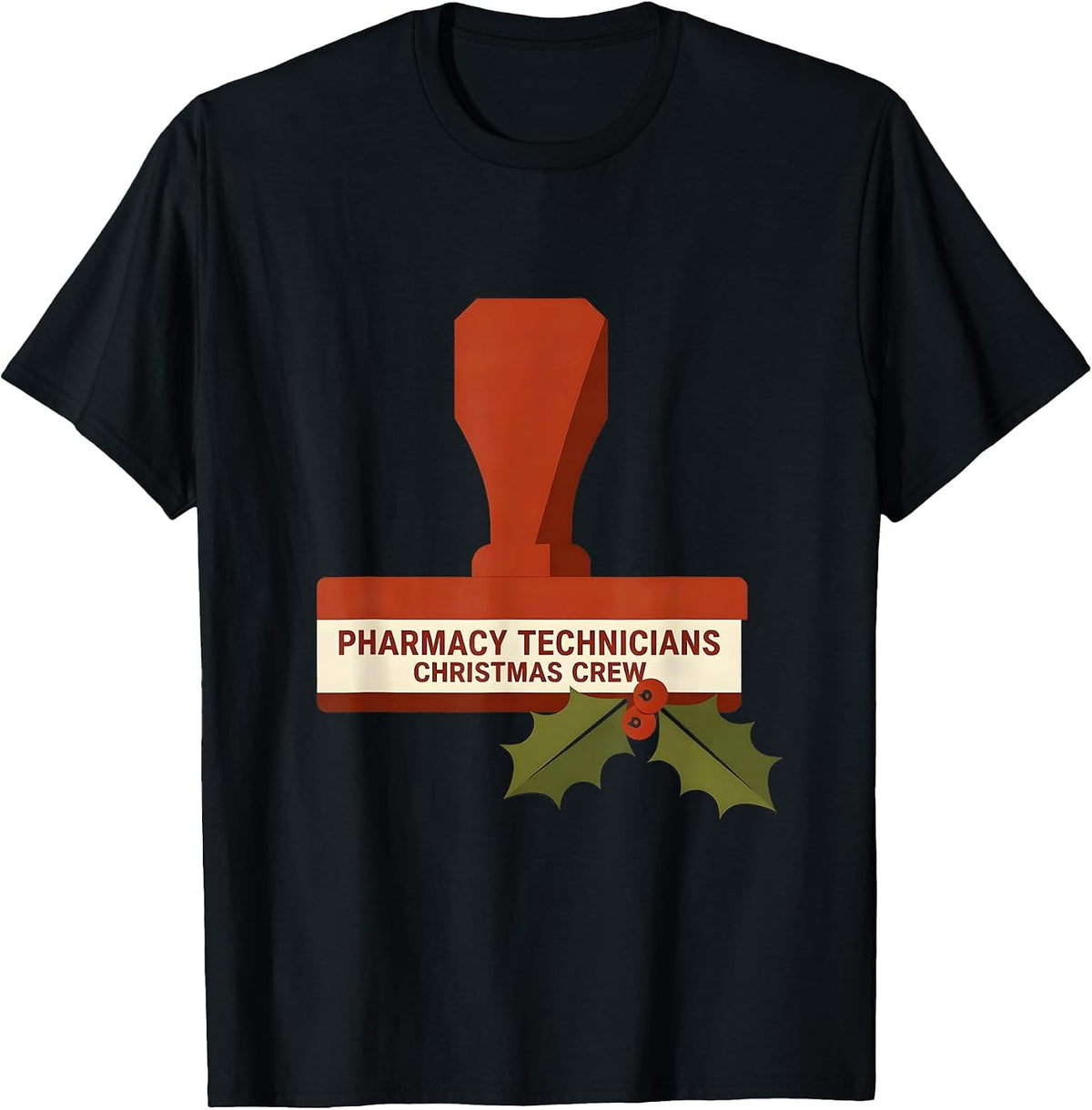Men's Pharmacy Technicians Christmas Crew Funny Pharmacy Squad T-Shirt - Black