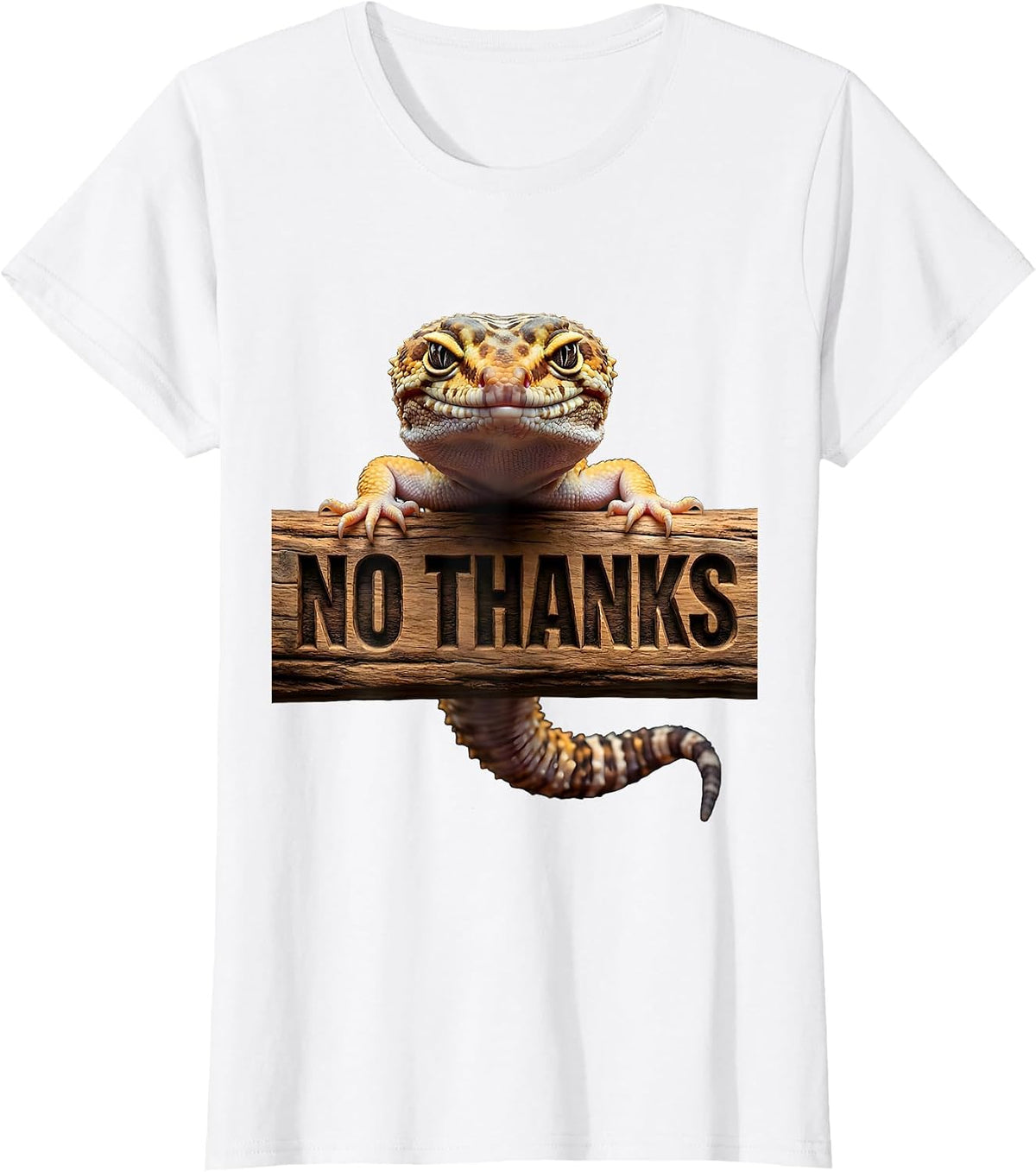 No Thanks Funny Leopard Gecko Reptile Lover Gift T-Shirt - White