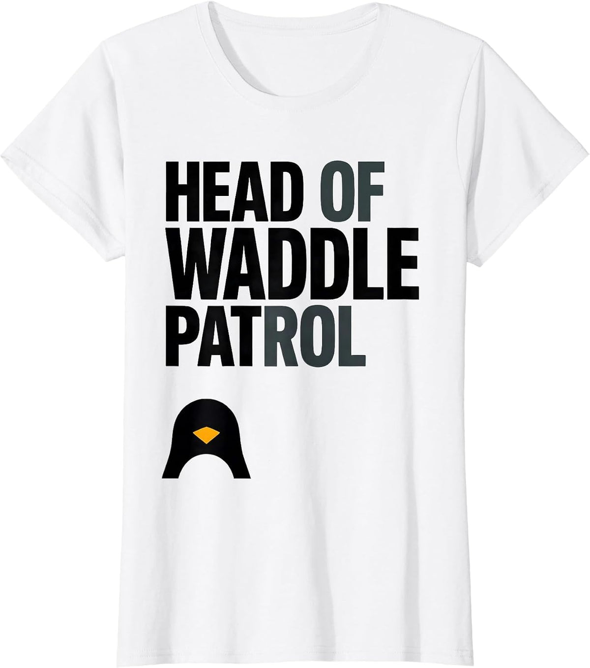 Women's Head Of Waddle Patrol Funny Penguin Animal Lover Costume T-Shirt - White
